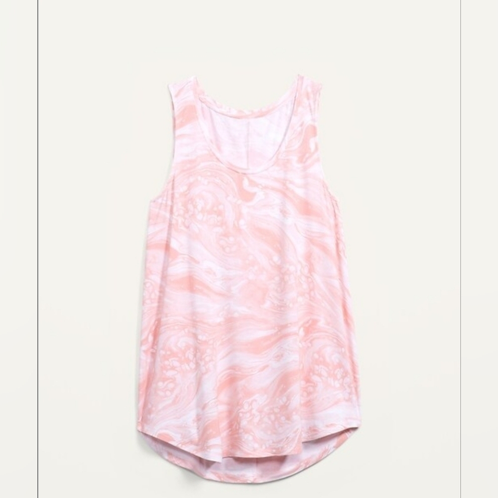 BNWT Old Navy Pink and White Luxe Scoop Neck Tank Top Size S,  Workout, Summer
